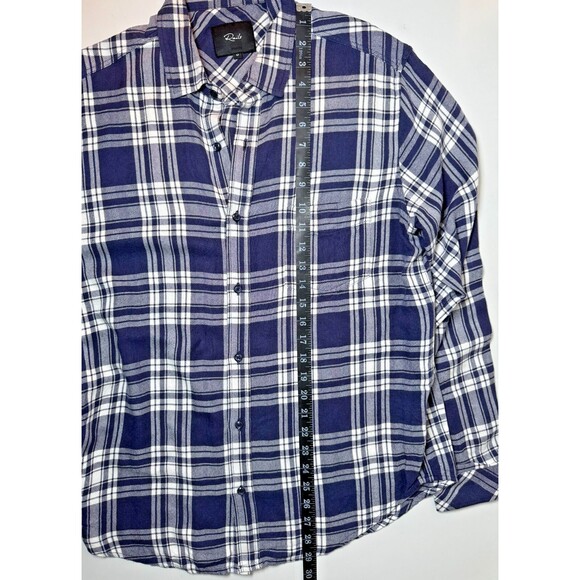 Rails Women Medium Plaid Button Down Shirt Blue White Lennox Arctic Coastal - Picture 10 of 14